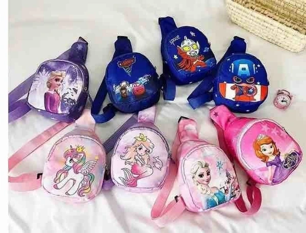 Kids side sling bags. Only girl or boy choice possible character random only