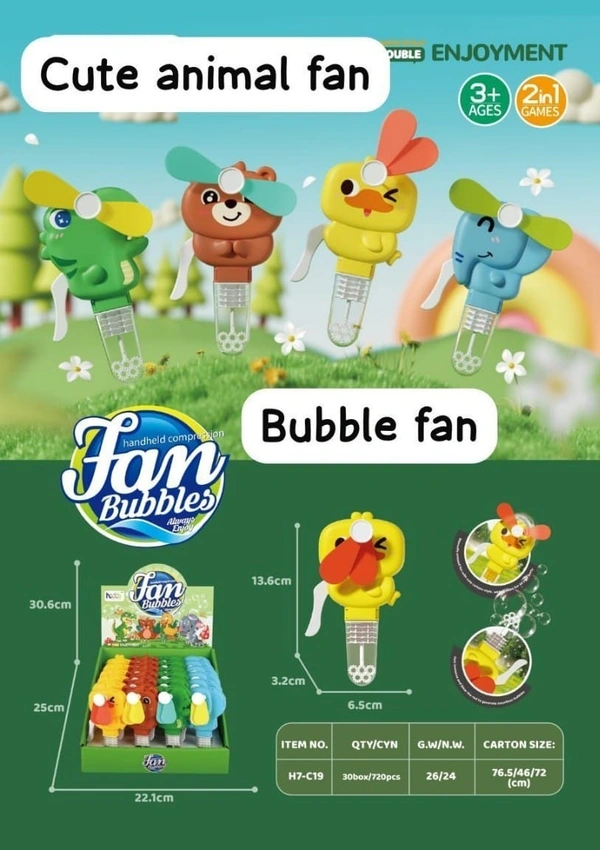 Bubble fan animal theme