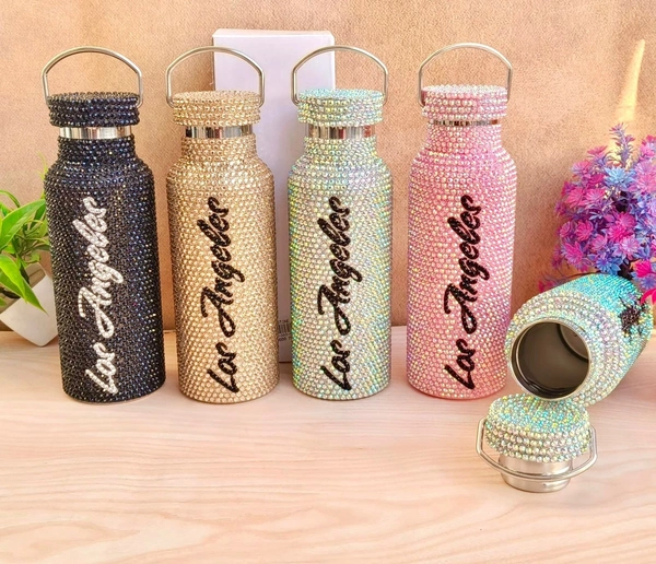 New arrival  Rhinestone insulated steel bottle  Capacity 550m