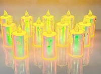Rainbow holographic candle in medium size  6-7 cms approx