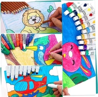 145 pc coloring suitcase pencil colors, water colors, brushes, sketch pens, oil pastels, Coloring tray  sets