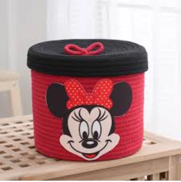Premium quality Minnie laundry bag with lid Jute material