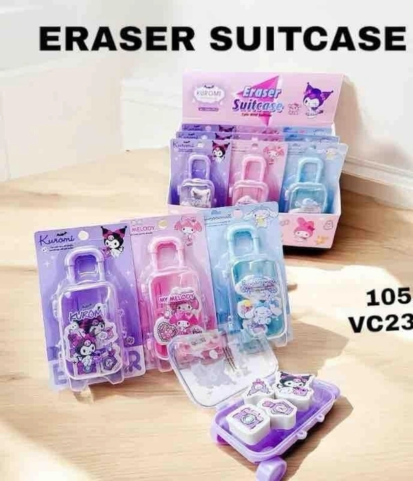 Eraser suitcase in kuromi theme