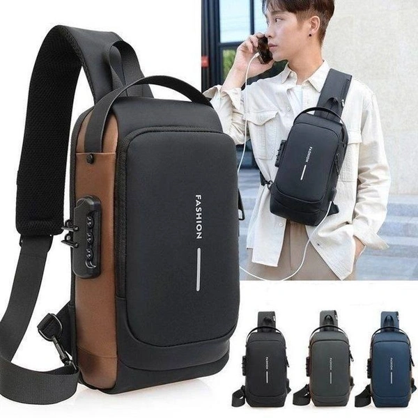 Waterproof Multi-Use Chest Bag With Power Bank  Slot & Premium Quality. Color random only