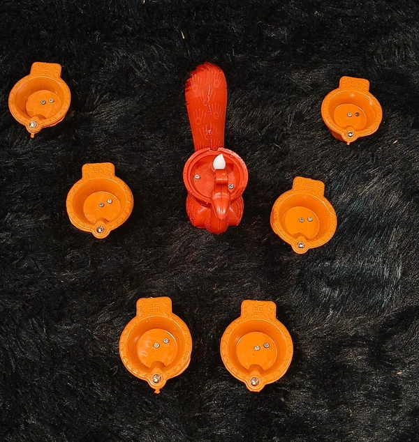Combo of 6 water diya with 1 peacock water diya