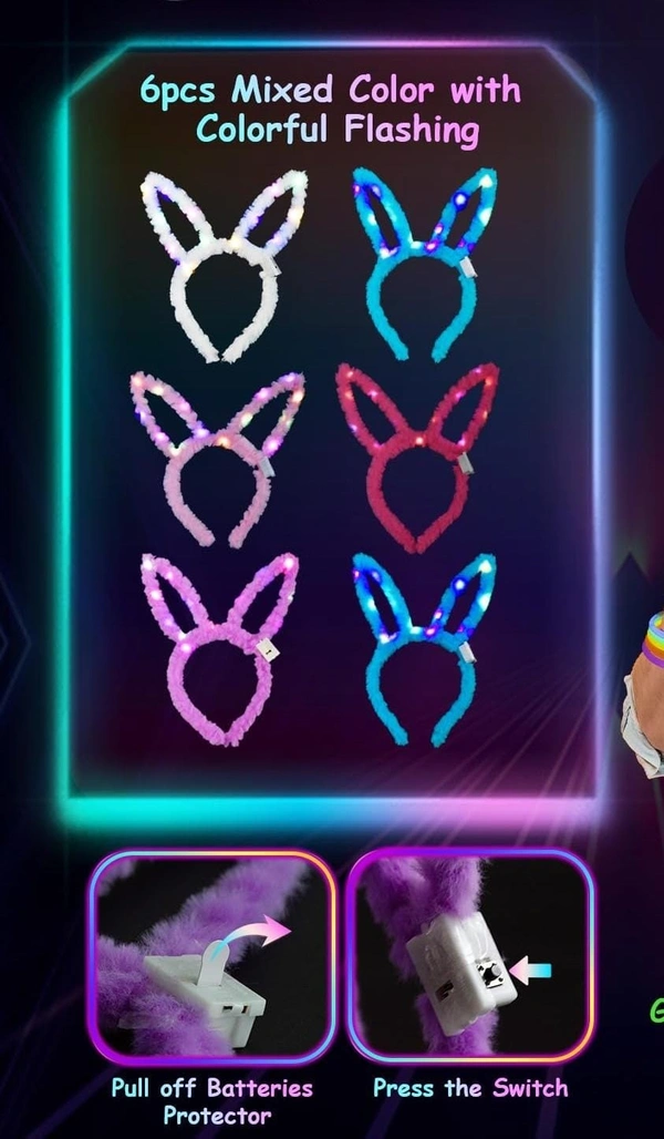 Led bunny ear headbands Restocked pack of  10 pieces