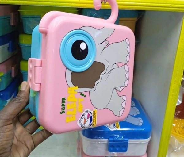 Plastic Lunch Food Box with steel inside  Premium quality  Children Baby Snack Box Layers Lunchbox Portable 1120ML*+70Ml