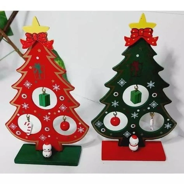 New wooden xmas tree table decor Real pic shared 1 pc