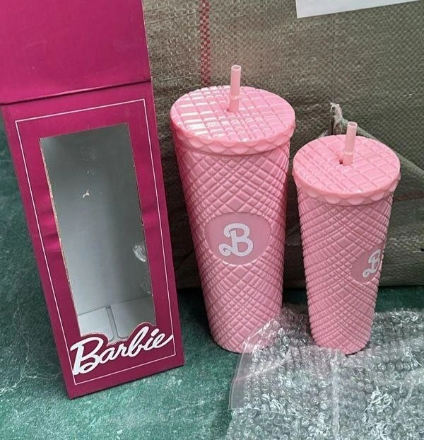 Barbie acrylic tumblers set of 2 in box packing   1200 & 700 ML
