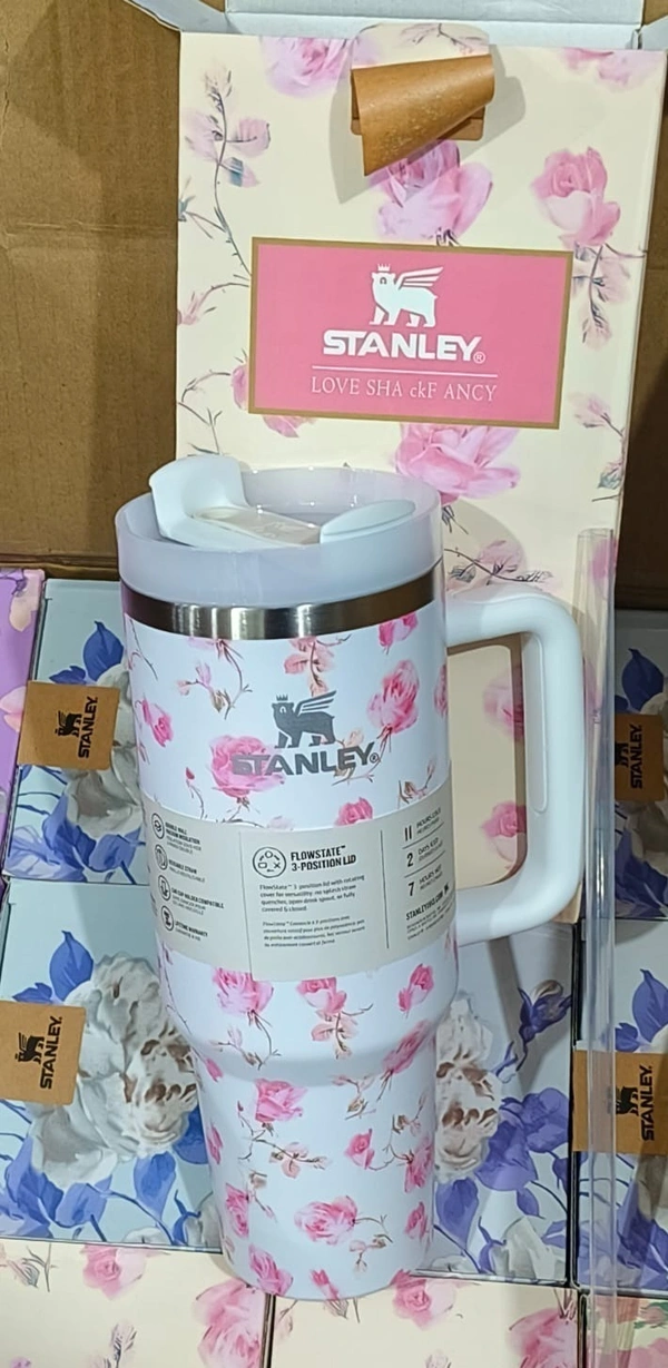 Stanley Printed Steel Sipper – 1 Pc | Fashionable, Durable, and Leak-Proof Bottle for Everyday Hydration - White