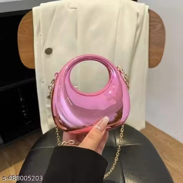Metallic women handbag Real pic and video shared.Color random only
