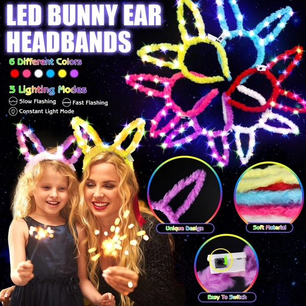 Led bunny ear headbands Restocked pack of  10 pieces