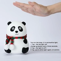 Panda Night Lamp, Panda Touch Silicone Lamp, 7 Colour Changing Light For Kids Bedroom, Usb Rechargeable,Birthday Gift For Girls And Boys (Close Eye), Multicolor, led