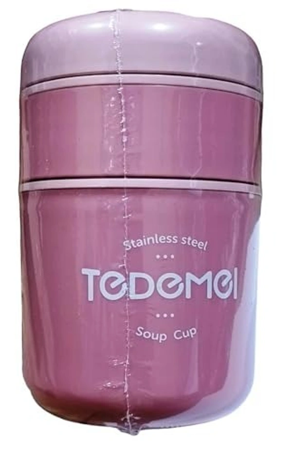 Tedemei Double Partition Leakproof Soup Bowl – 2-in-1 Hot Pot & Food Container for Office & Travel