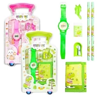 7 Item Cute Stationery Gift Set with School Supply Kit, Digital Watch, Wallet Birthday Return Gift for Kids - 12 - 6 boy 6 girl