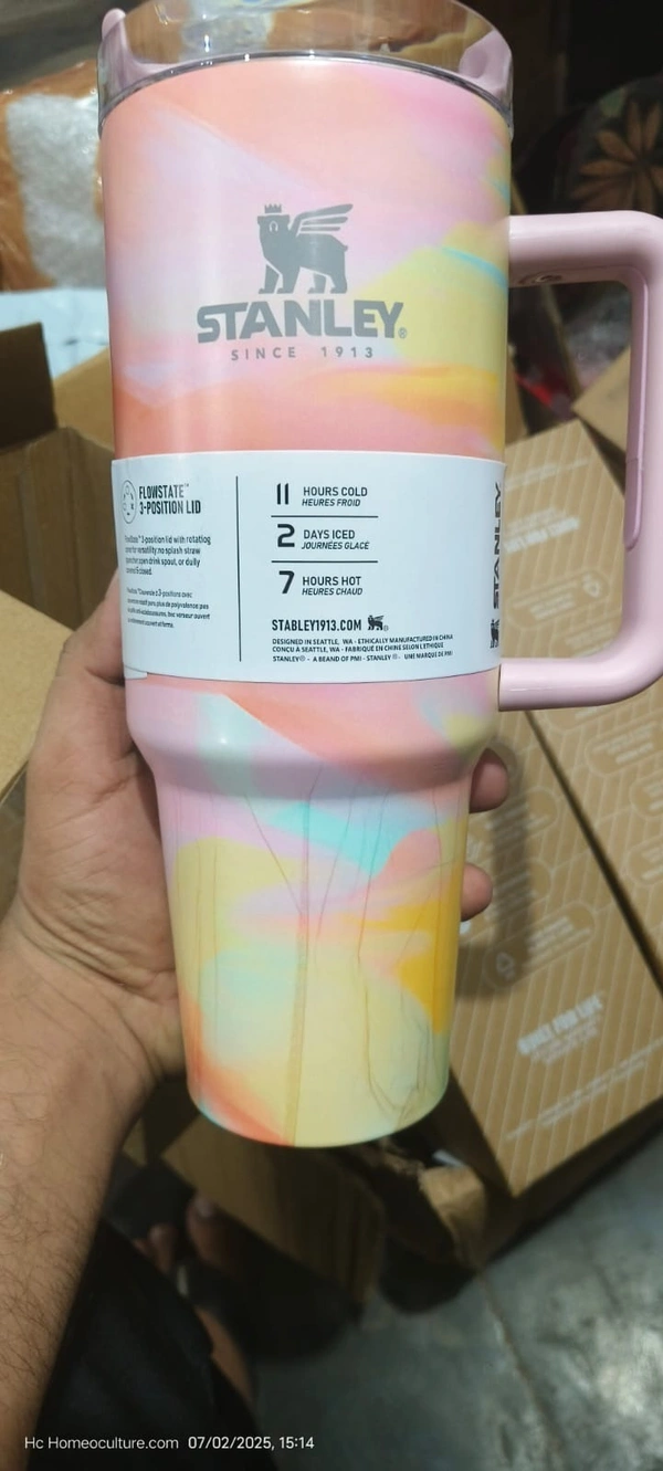 Stanley Stainless Marble Stone Steel Adventure Quencher Travel Tumbler 1.1 Liters - Oriental Pink
