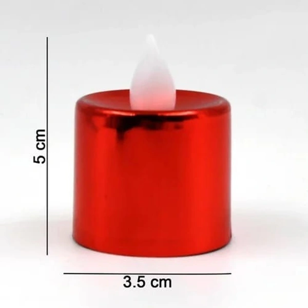 Led candles in golden silver n red colors With on off button 12 pc box - 6