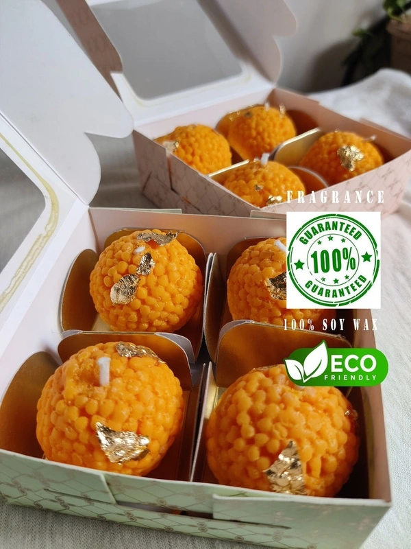 Set of 4 laddu candles Made of soy wax Box packing as shown