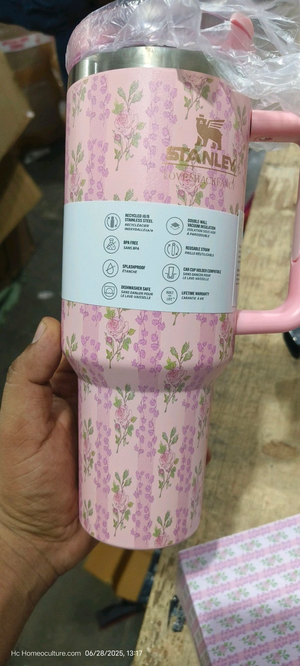 Stanley Printed Steel Sipper – 1 Pc | Fashionable, Durable, and Leak-Proof Bottle for Everyday Hydration - Pink