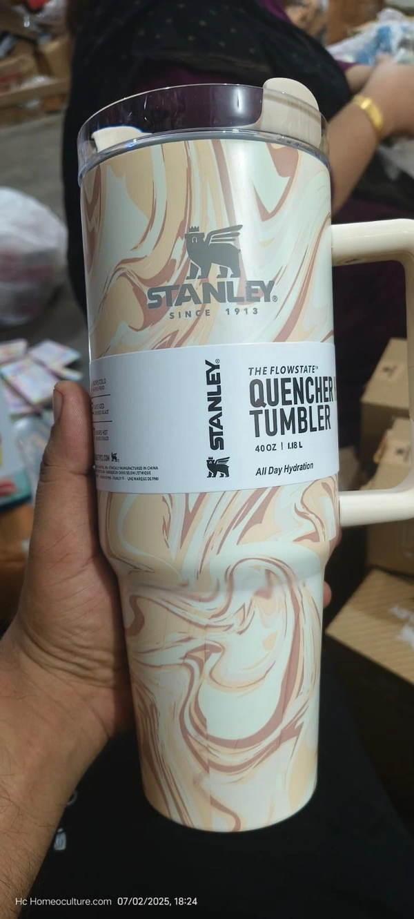 Stanley Stainless Marble Stone Steel Adventure Quencher Travel Tumbler 1.1 Liters - Golden Fizz