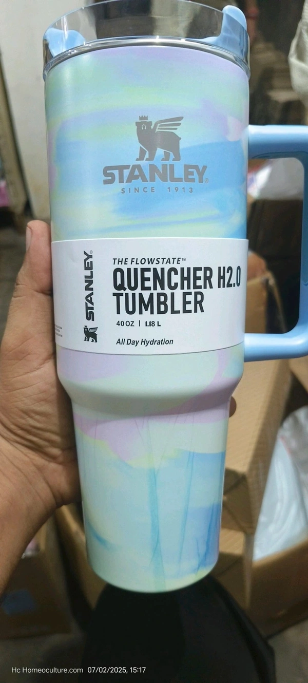 Stanley Stainless Marble Stone Steel Adventure Quencher Travel Tumbler 1.1 Liters - Cyan Aqua