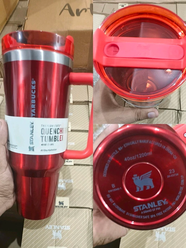 Stanley x Starbucks Holiday Red 40oz Tumbler Cup - Limited Edition - Dark Burgundy
