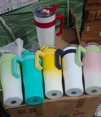 40oz Stainless Steel Insulated Water Bottle, Double Wall Vacuum, Tumbler with Handle, Straw, Lid