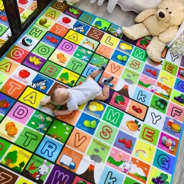  Play Mat For Baby & Kids Large Size, Baby Carpet, Play Mat Crawling Baby,Double Sided Water Proof Baby Mat (Extra Large Size-6 Feet X 4 Feet, Different Colour), Multicolor,1 Count
