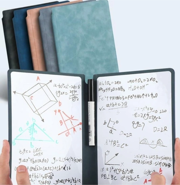 Foldable book whiteboard with marker