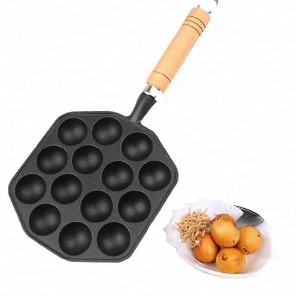 Grill Pan 14 Holes Takoyaki Ball Baking Dish for Home Indoor 14 hole appe maker