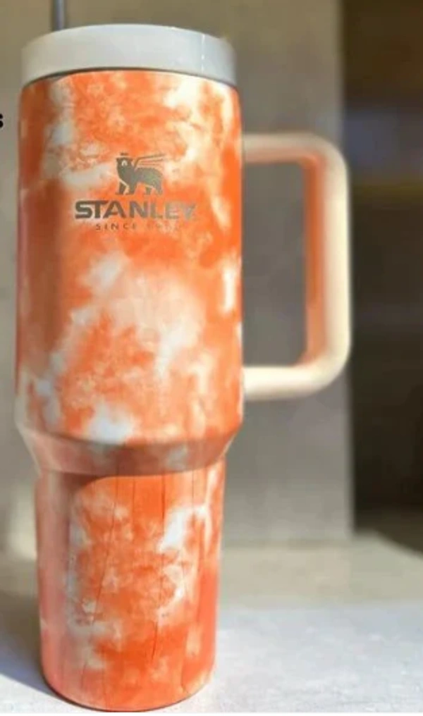 Stanley Stainless Marble Stone Steel Adventure Quencher Travel Tumbler 1.1 Liters - Blaze Orange