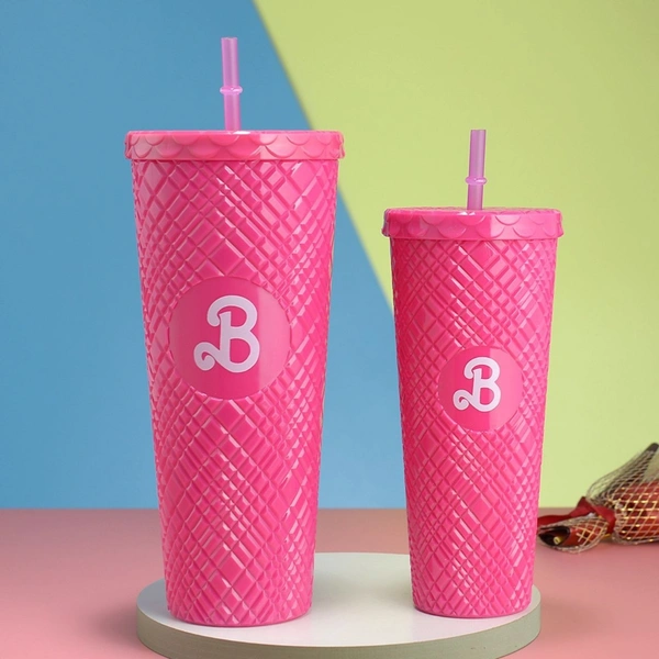 Barbie acrylic tumblers set of 2 in box packing   1200 & 700 ML 