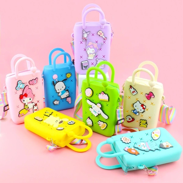Silicone sling bag for kids 16*11 cm. Color random only
