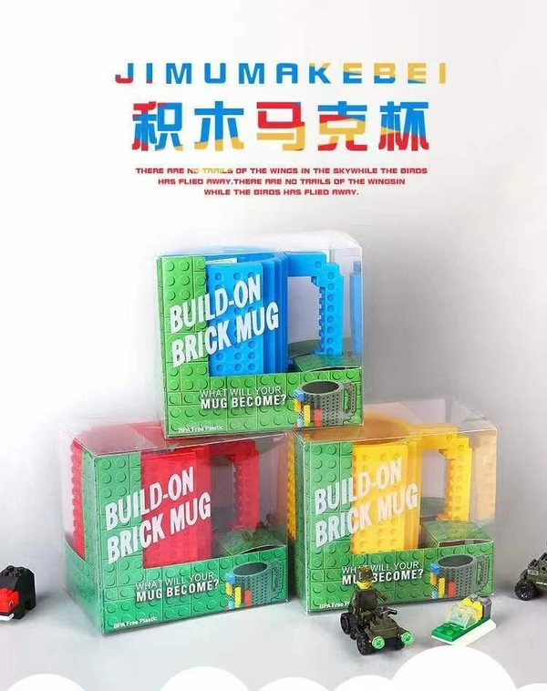 Lego mugs.  Build-On Brick Mug | Creative Building Blocks Coffee & Tea Mug – Fun & Unique Gift IdeaColor random only