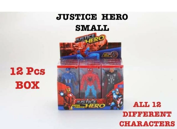 Box of small 12 superhero characters
