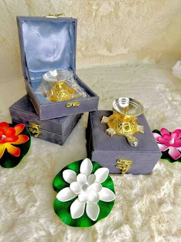 Tortoise Diya in premium gift box packing  - Tortoise