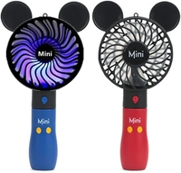New mickey minnie theme usb charging hand fan with led
