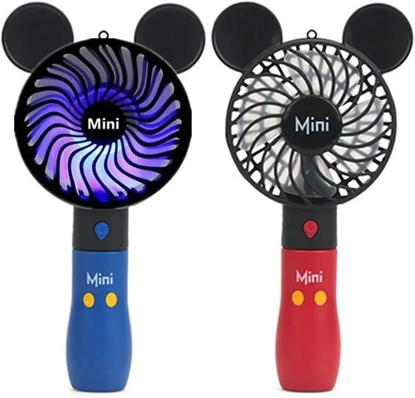 New mickey minnie theme usb charging hand fan with led