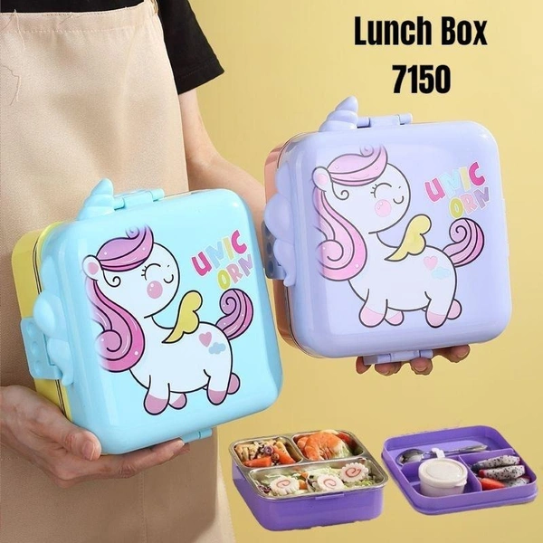 Plastic Lunch Food Box with steel inside  Premium quality  Children Baby Snack Box Layers Lunchbox Portable 1120ML*+70Ml