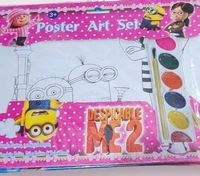 Poster art set Contains 6 x Colour In Posters 2 x Sketch Sheets 6 x Watercolour Paints Paint Palette & Paint Brush
