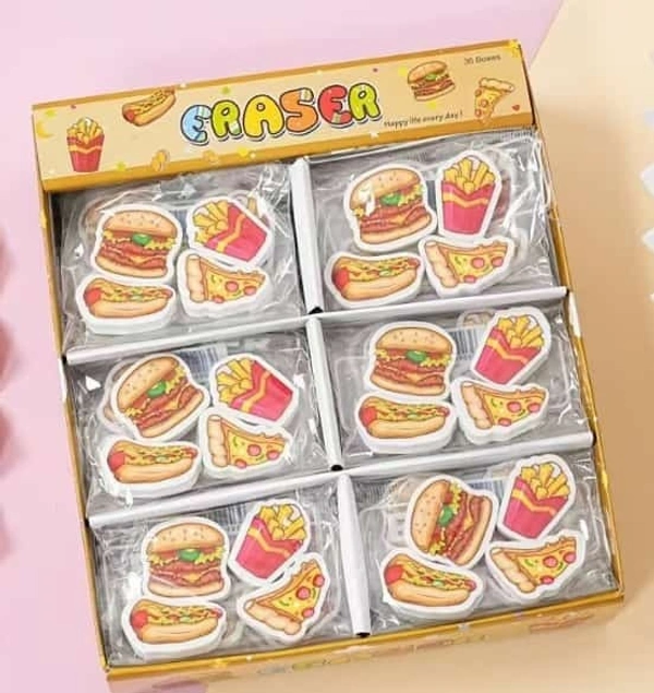 Fast food eraser  packs of 12