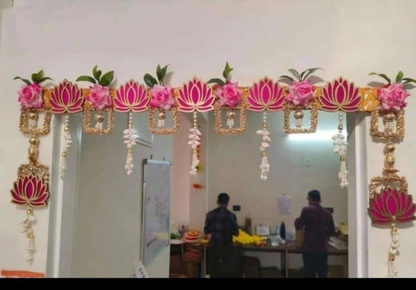 New lotus rose bandanwar with side hangings Bandanwar size 40 inches    Color will be red instead of pink