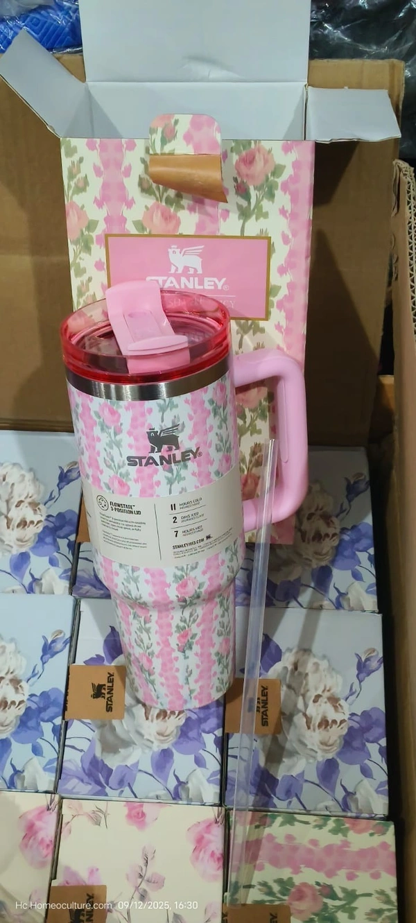 Stanley Printed Steel Sipper – 1 Pc | Fashionable, Durable, and Leak-Proof Bottle for Everyday Hydration - Pink
