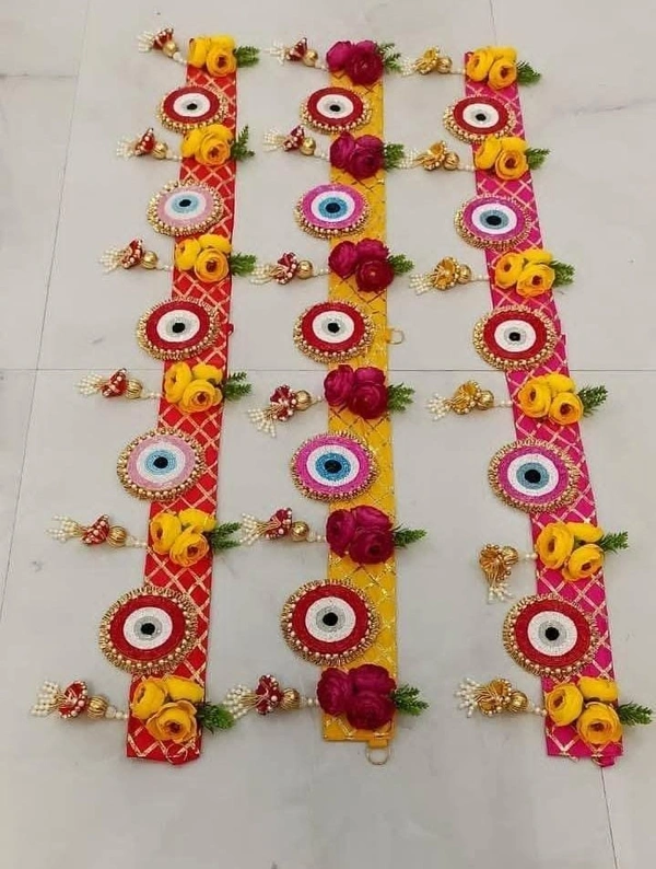 Printed patti evil eye bandanwar Size 40 inches Color random