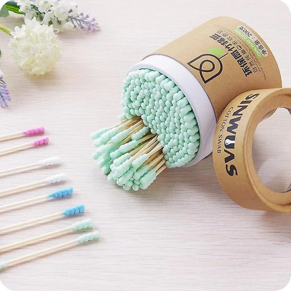 Homeoculture Bamboo Baby Cotton Swab Wood Sticks - Soft Cotton Buds - 0.5