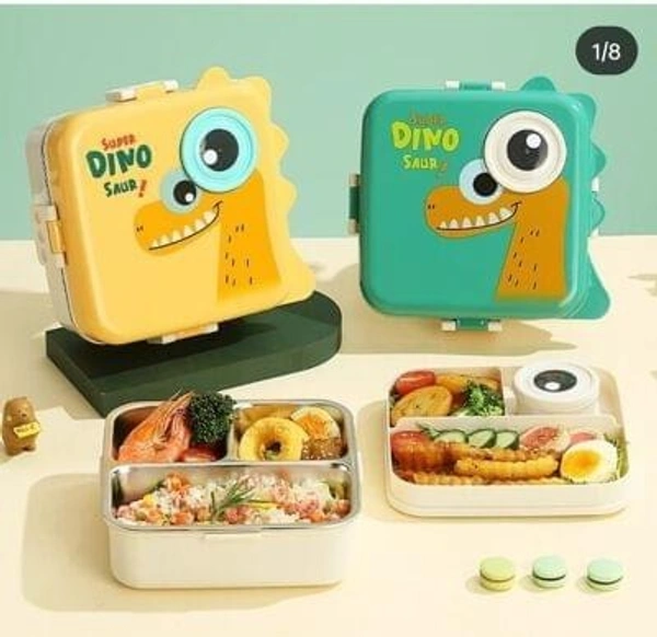 Plastic Lunch Food Box with steel inside  Premium quality  Children Baby Snack Box Layers Lunchbox Portable 1120ML*+70Ml