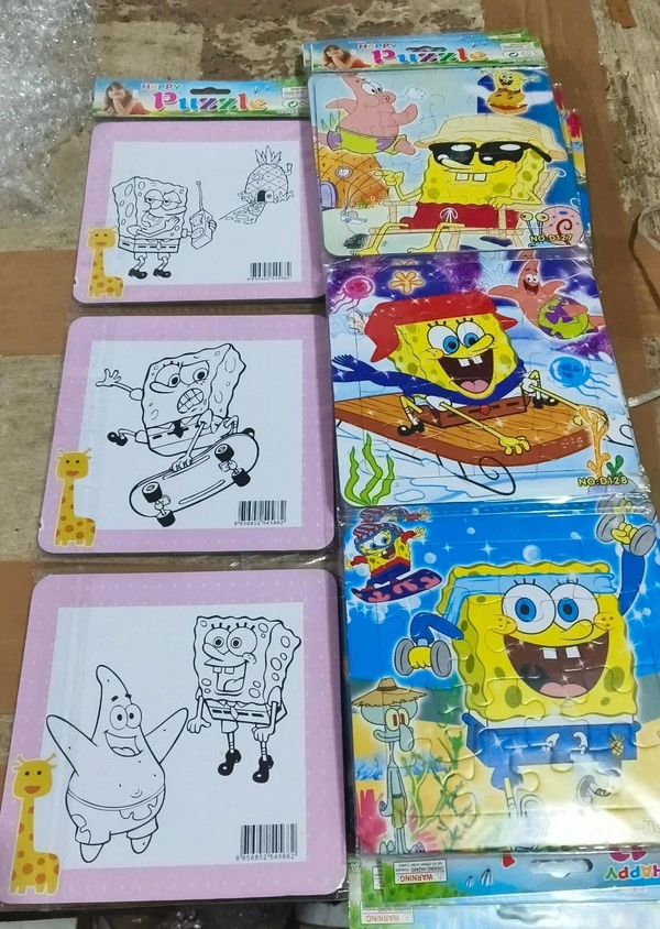 New puzzles in stock 3 puzzles in every card Back side coloring can be done packs of 12