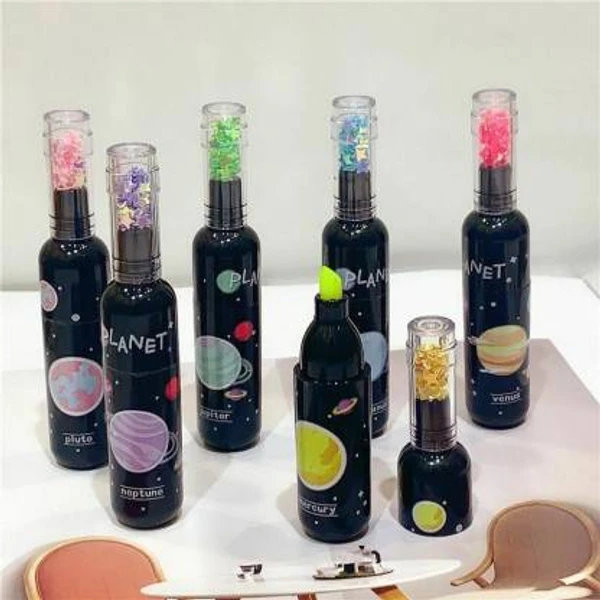 Homeoculture Bottle Shape Highlighter set of 6 (Set of 6,Purple,Pink,Orange,Neon,Green,Blue)��(Set of 6, Multicolor) - 0.5