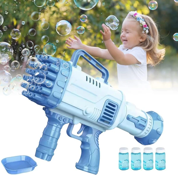 Homeoculture Bubble Makers, 32 Holes Bubble Gun, Rocket Boom Bubble Gun for Kids