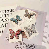 Homeoculture Butterfly Flashing Diamond Hair Clip Hairpin Side Clip Rhinestone Butterfly Bangs Clip Side Clip Girl Hair Accessories Headdress
